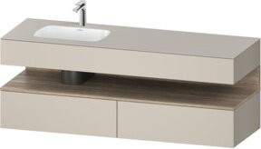 Duravit Einbauwaschtisch-Möbel-Set Qatego in Beige, B/T/H: 160 x 50 x 60 cm - Bild 1