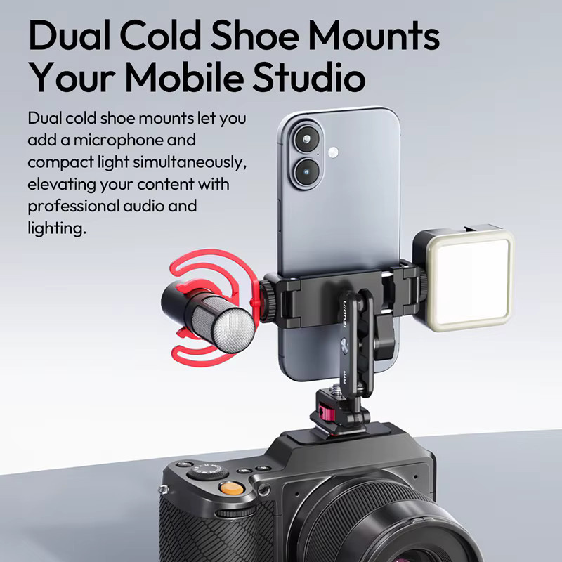 Ulanzi MA56 Magnetische 4-in-1 MagLock Telefonhalterung für iPhone 17 und Android, Schwarz, mit 360 Grad Rotation und 1/4 Zoll Gewinde sowie Kaltschuh - Bild 5
