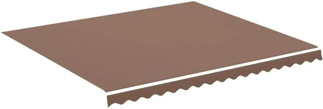 DELUKE Markisenbespannung aus Polyester in Braun mit Volant, wasserabweisend und reißfest, für Rahmenmarkisen mit B: 400 cm und T: 350 cm - Bild 1