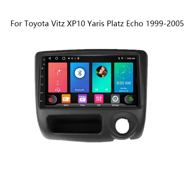 FengShiDa Android Autoradio mit Navigation GPS und Wifi für Toyota Vitz XP10 Yaris Platz Echo 1999-2005 in Schwarz - Bild 5