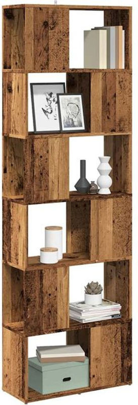 Vidaxl Bücherregal und Raumteiler in Altholz-Optik Braun, Industrial Design, B/T/H: 60 x 24 x 186 cm - Bild 1