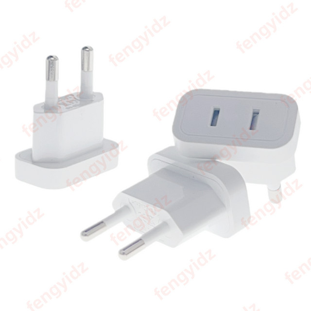 Fengyidz Stromstecker-Adapter US zu EU Reiseadapter Konverter in Schwarz oder Weiß - Bild 1