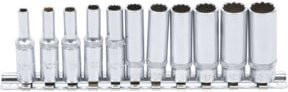 BGS Steckschlüssel-Einsatz-Satz Zwölfkant tief, 11-teilig, Antrieb 1/4 Zoll, SW 4 - 13 mm, silber - Bild 1