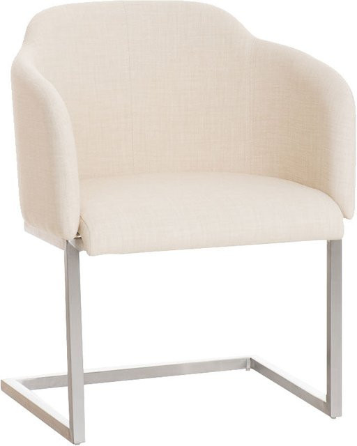 TPFLiving Besucherstuhl Magna in Creme mit Stoffbezug und Edelstahlgestell B/T/H: 52 x 84 x 120 cm - Bild 1
