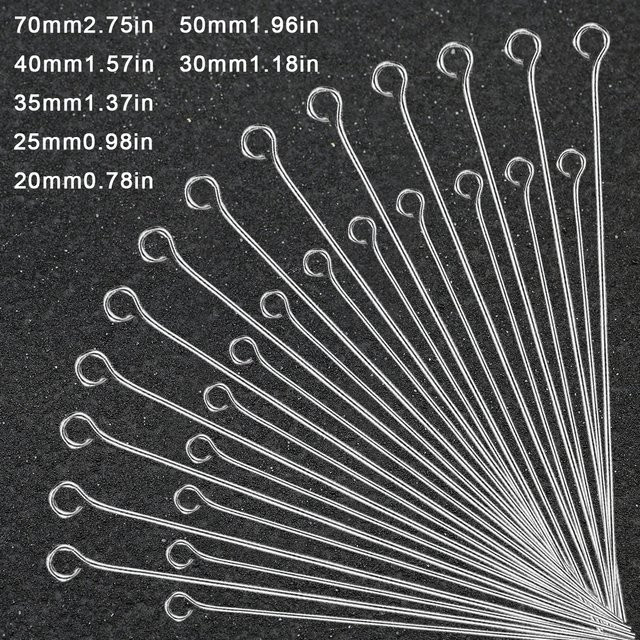 JHNBY 9-förmige Nadeln aus Edelstahl in Silber für Schmuckherstellung und DIY-Perlenarbeiten - Bild 1