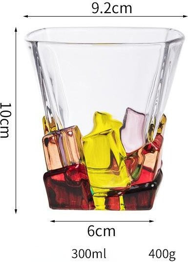 2er-Set Yiran Furniture Kristall-Whiskeybecher im Zecchin-Design, bunte Tumbler für Whisky, Likör oder Wasser, 350 ml - Bild 1
