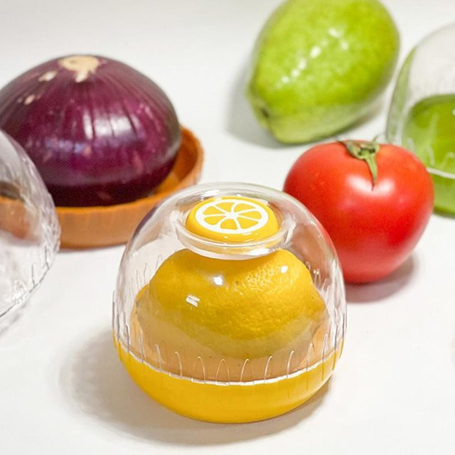 Luftdichte Obst-Aufbewahrungsschüssel aus Kunststoff in Gelb und Transparent, lebensmittelechter und auslaufsicherer Obstbehälter für Tomaten, Zitronen oder Avocados - Bild 1