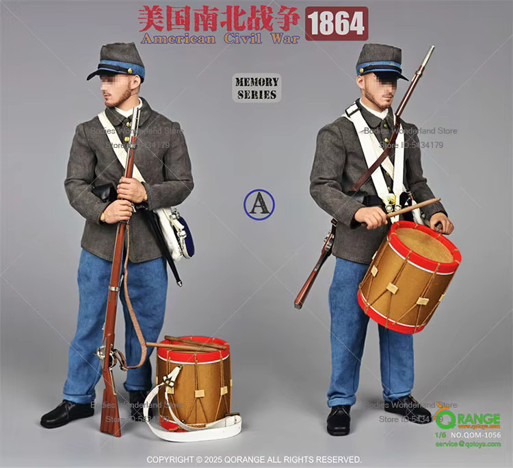 QOTOYS Männlicher Soldat Amerikanischer Bürgerkrieg Kleidungsset Ausrüstungszubehör, 1/6 Maßstab, Zubehör - Bild 2