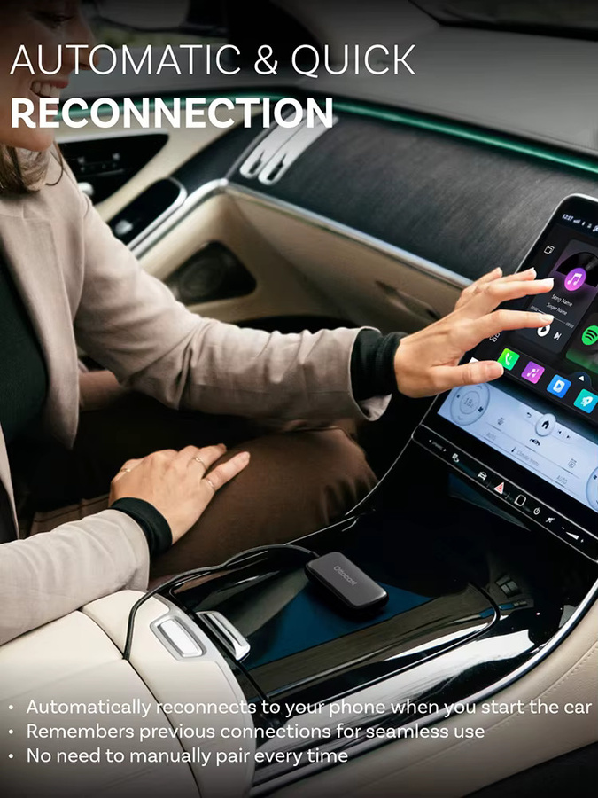 OTTOCAST Play2Video Ultra Video Box 3-in-1 Kabelloser CarPlay und Android Auto Adapter mit YouTube, Netflix und IPTV in Schwarz - Bild 6