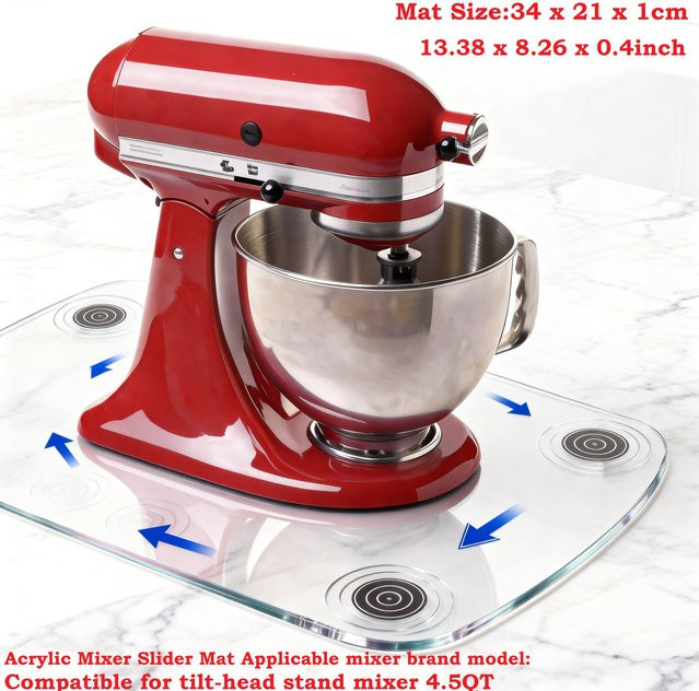 Willstar Mixer-Schiebermatte aus Acryl, transparent, kompatibel mit 4,5 QT Tilt Head Standmixern - Bild 1