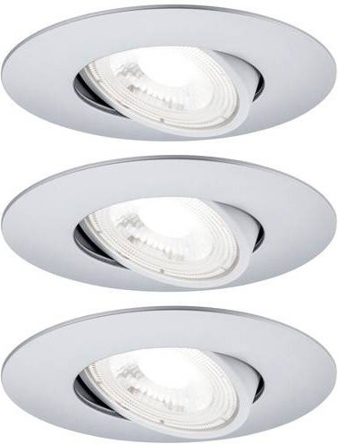 Paulmann LED-Einbaustrahler 3er Set Chrom matt schwenkbar mit neutralweißem Licht - Bild 1