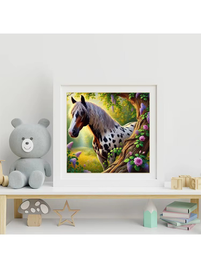 EverShine Diamond Painting Set Pferd und Blumen DIY Mosaik Stickerei für Anfänger in Multicolour - Bild 3
