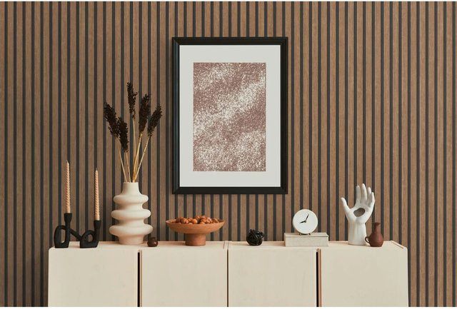 A.S. Création Vliestapete in Holzoptik Braun mit 3D-Paneel-Design, B/H: 10,05 x 0,53 m - Bild 4