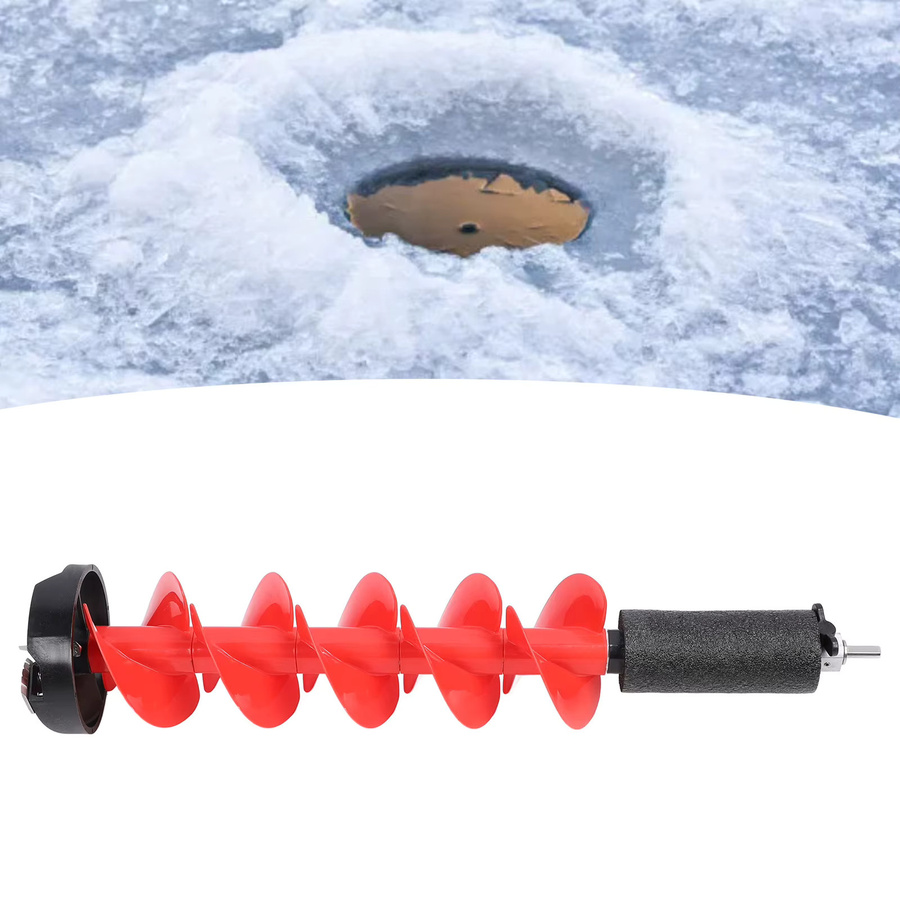 KKMOON Eisbohrer-Set mit 28 Zoll Nylon-Bohrer und Stahlschneider in Rot, Schnittdurchmesser: 15,2 cm - Bild 2