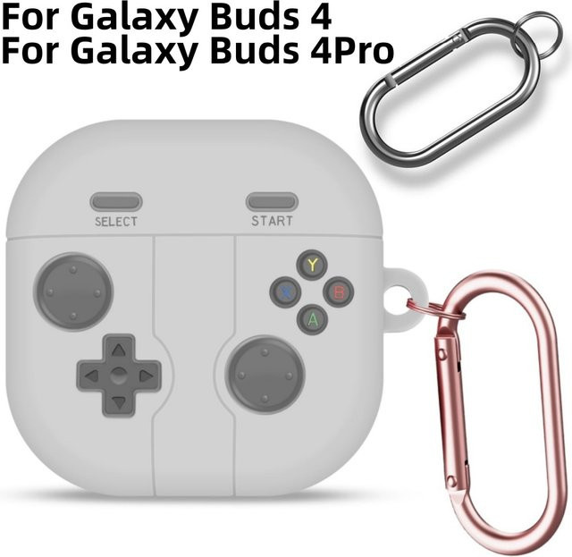 Silikonhülle im Cartoon-Design für Samsung Galaxy Buds 4 Pro und Galaxy Buds 4 inklusive Schlüsselanhänger, transparent - Bild 1