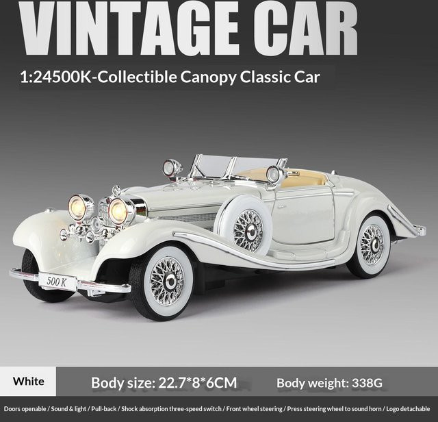 Linyi toy car Klassisches 500K Automodell, 1:24, Metall, ab 14 Jahren - Bild 1