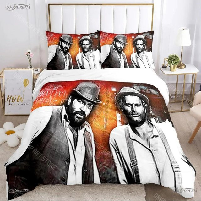 Bud Spencer und Terence Hill Bettwäsche-Set mit Grafikprint aus Mikrofaser, Multicolor, B/H: 135 x 200 cm - Bild 1