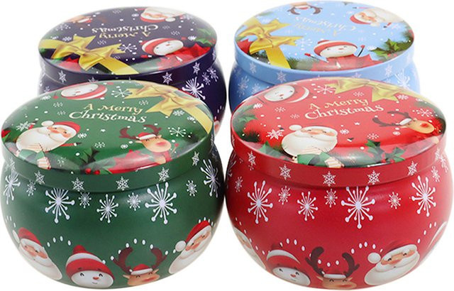 JETTING Duftkerze Weihnachten mit Sojawachs im Glas und Zinnbehälter, Florales Aroma, Tragbare Reisekerze für Tischdekoration - Bild 1