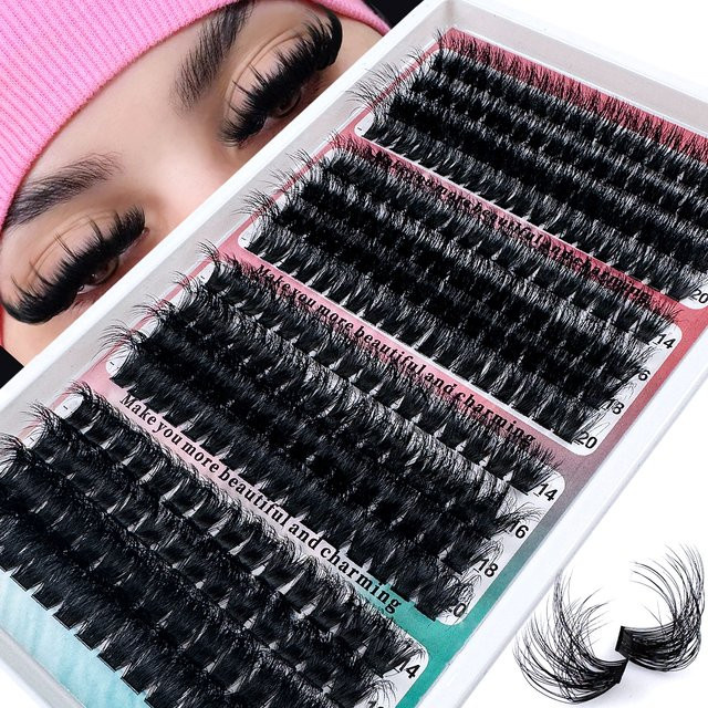 UMIRYAO DIY Cluster-Wimpern, 60D-200D, D/DD Curl, Natürlicher Stil - Bild 1