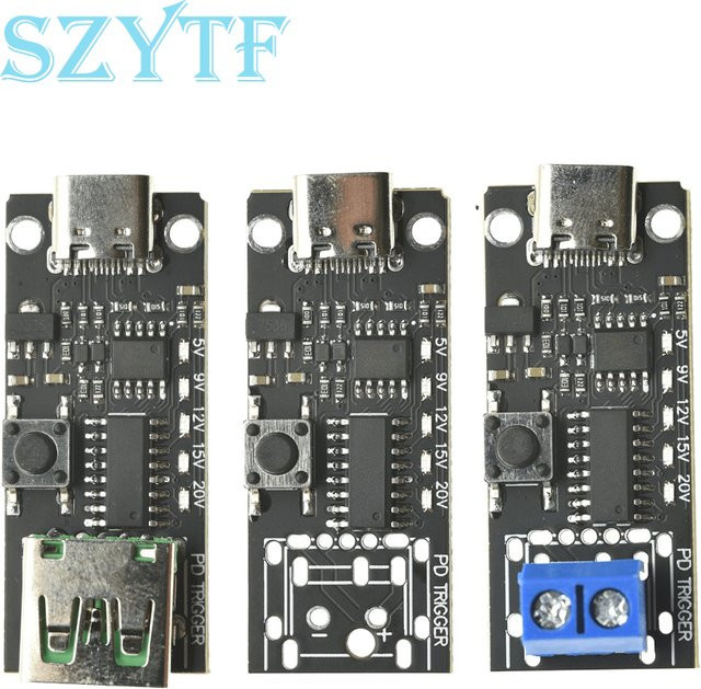 SZYTF USB-C Lockvogel Tester mit automatischer Erkennung und einstellbarer Schnellladungs-Simulation 9V 12V 15V 20V in Schwarz - Bild 1