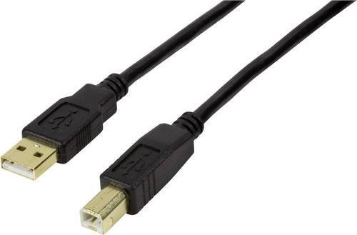 LogiLink USB 2.0 Kabel mit USB-A und USB-B Stecker, Schwarz, Länge: 15,00 m - Bild 1