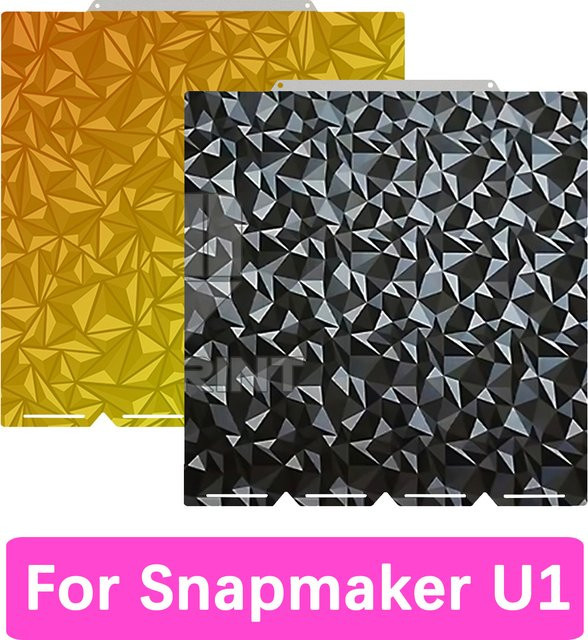 Snapmaker U1 Bauplatte aus Federstahl mit strukturierter PEI-Beschichtung und glatter PEO-Seite, B/T: 27 x 27 cm - Bild 1