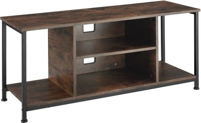 tectake TV-Regal Austin im Industrial Style aus Holz und Metall, Braun, B/T/H: 110 x 40 x 50,5 cm - Bild 2
