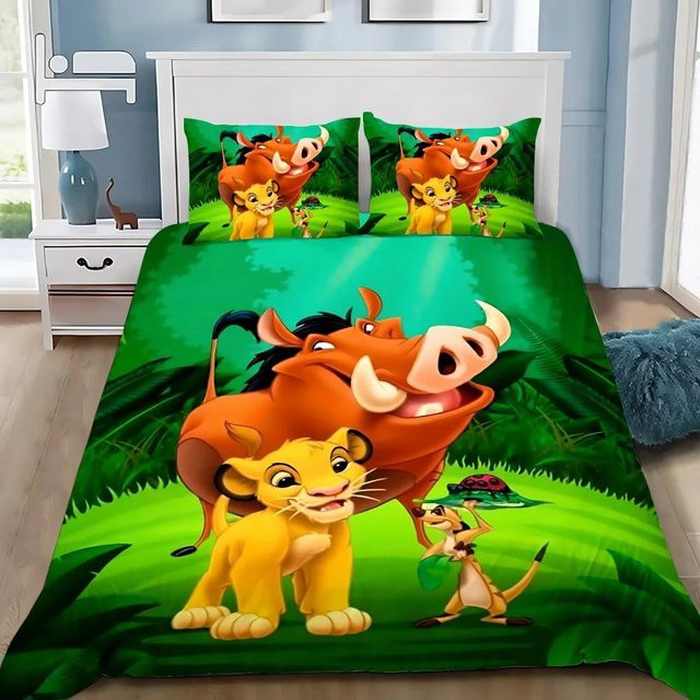 Bettwäsche-Set Paslu Simba König der Löwen mit Bettbezug und Kissenbezug, Farbe Grün, B/H: 140 x 210 cm - Bild 1