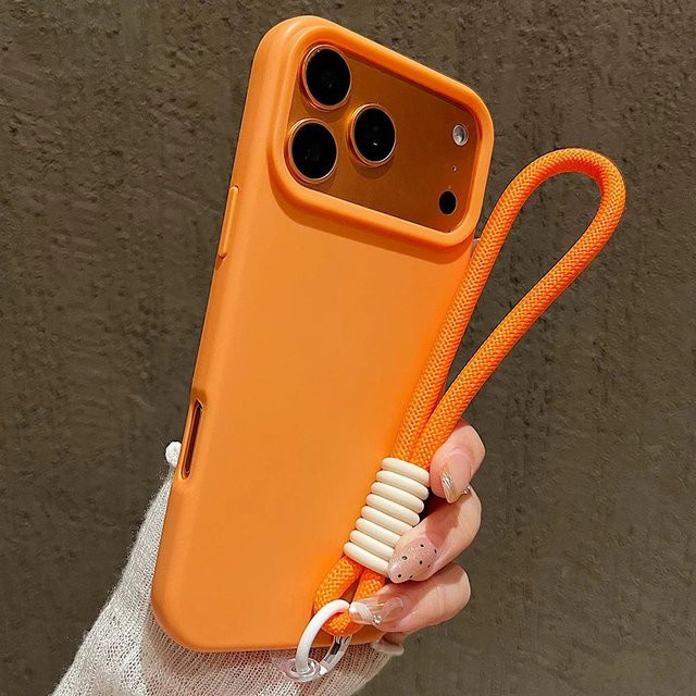 Stoßfeste iPhone Handyhülle mit buntem Armband Lanyard in Matt-Optik für iPhone 17 16 15 14 13 12 11 Pro Max Air Plus, Mehrfarbig - Bild 1