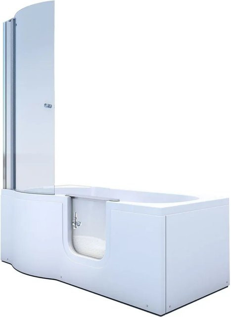 AcquaVapore Seniorendusche und Badewanne mit Tür S12D-R-EC, Farbe: Weiß, B/T/H: 170 x 85 x 65 cm - Bild 1