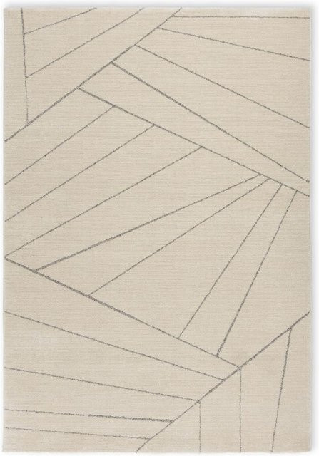 Moderner Teppich MAGLIE von astra in Weiß und Beige mit geometrischem Design, pflegeleicht und unterfahrheizunggeeignet, B/T: 150 x 80 cm - Bild 1