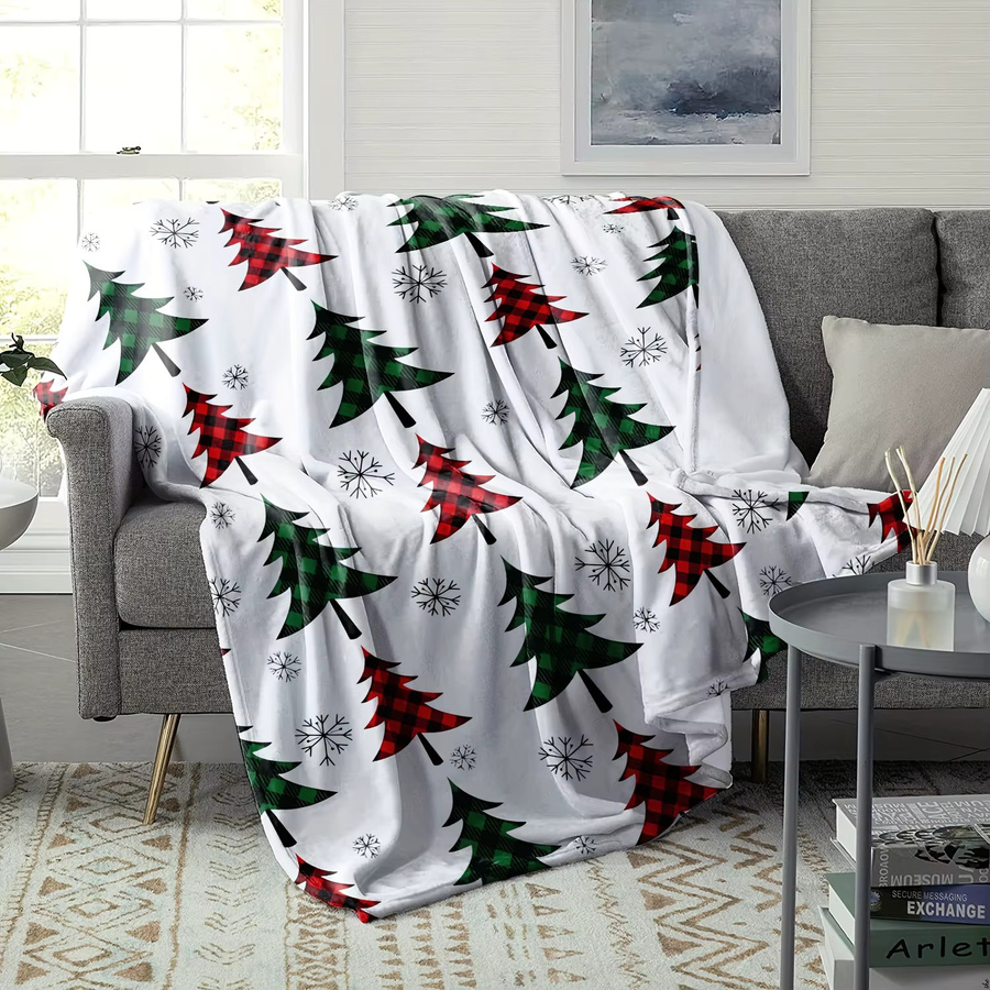 Böhmische Weihnachtsflanell-Decke im Landhausstil für Erwachsene - Bild 2