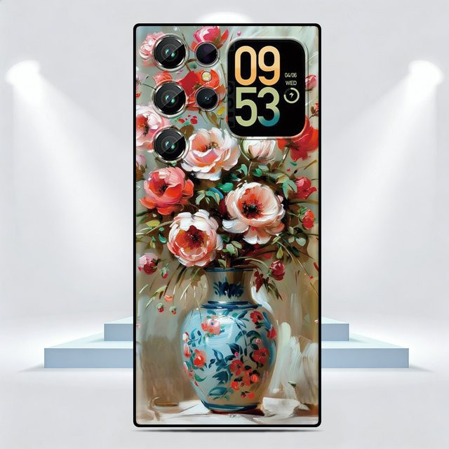 Kunstvolle Handyhülle mit Blumen-Motiv für Oukitel C17 C26 C69 C68 C3 C2 C62 C61 C19 C18 C57s C57 C58 P1 C1 Pro C21 C53 C51 - Bild 1