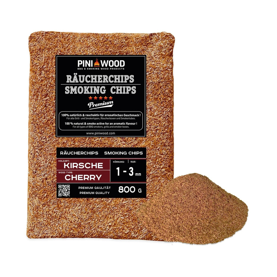 PINI Räucherchips Kirsche 800 g Räucherspäne 1-3 mm - Bild 2