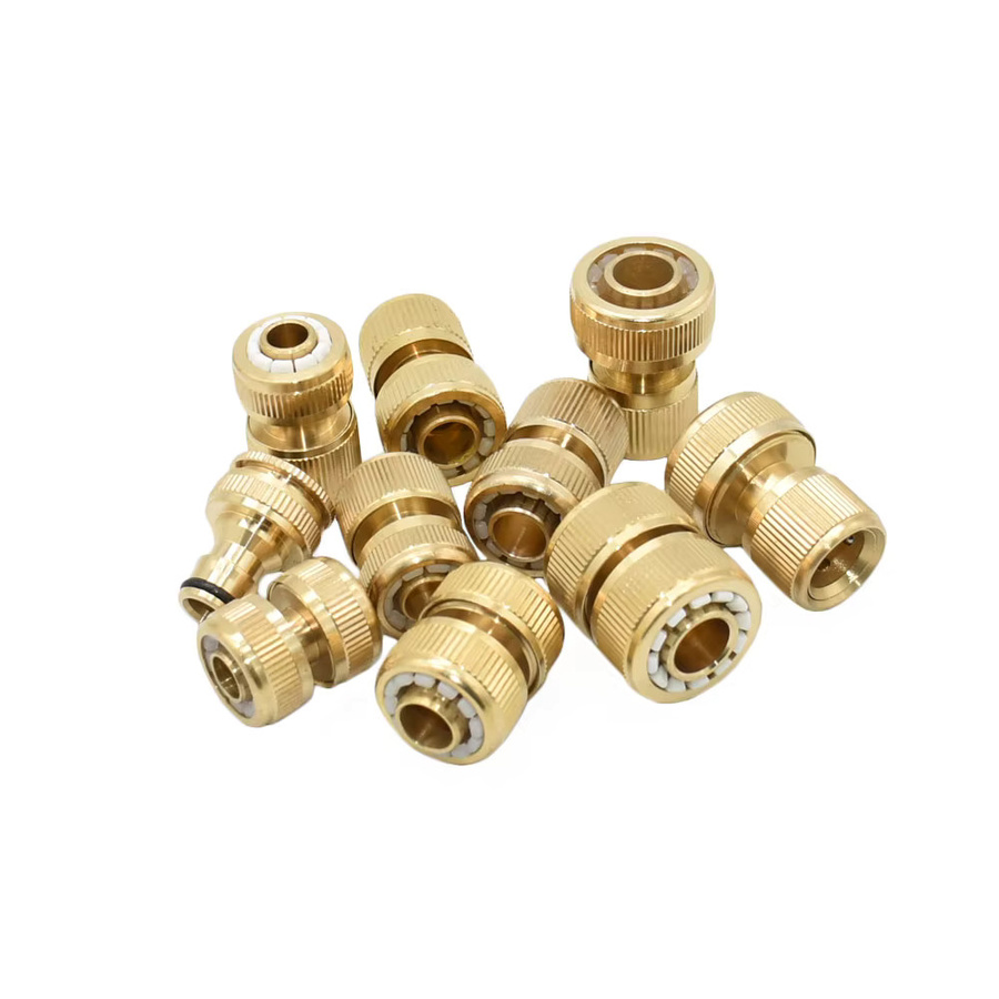 GHHWL Messing Schnellkupplung Adapter für Gartenbewässerung in Gold, 1/2 Zoll - Bild 1