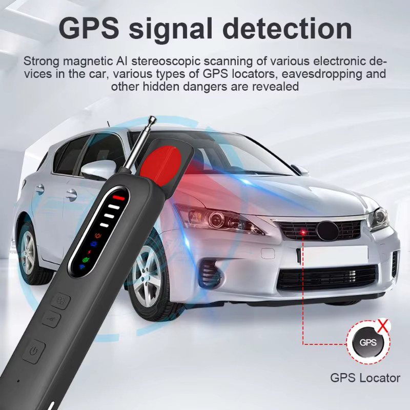 NUOYING Anti-Spionage-Kamera-Detektor in Schwarz mit USB-C Aufladung, LED-Infrarotlicht und einstellbarer Empfindlichkeit zur Aufspürung von Wanzen und versteckten Kameras - Bild 3