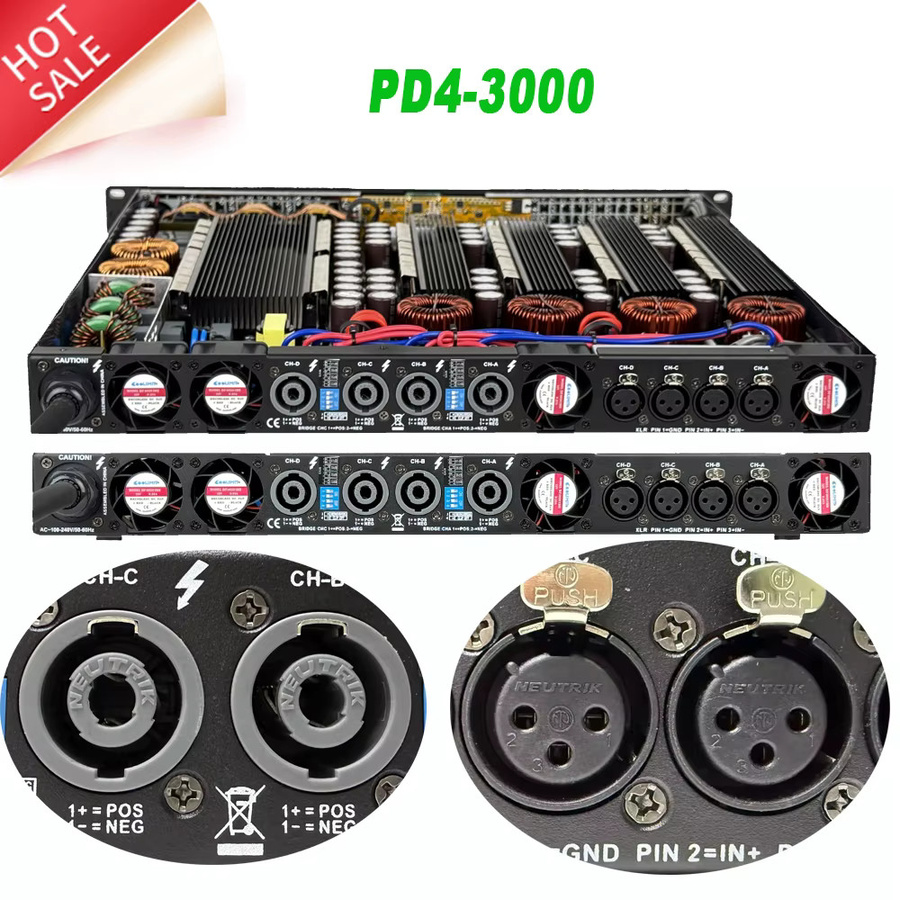 Paulkitson Pd-Serie Klasse-D-Leistungsverstärker 2/4-Kanal mit 4 x 7800 W für Line-Array-Lautsprecher und DJ-Subwoofer - Bild 3