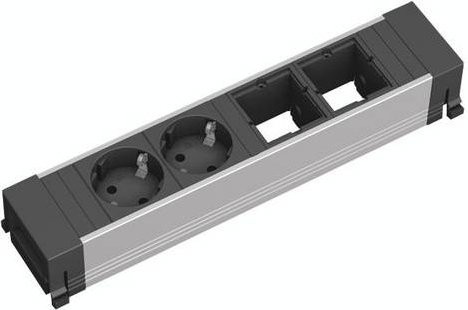 Bachmann 909.003 Steckdosenleiste mit Schutzkontakt in Silber und Schwarz - Bild 1