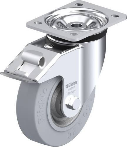 Blickle Lenkrolle LK-SE 160K-FI-SG mit Feststeller in Silber/Grau, Rad-Durchmesser: 16 cm, Tragfähigkeit: 450 kg - Bild 1