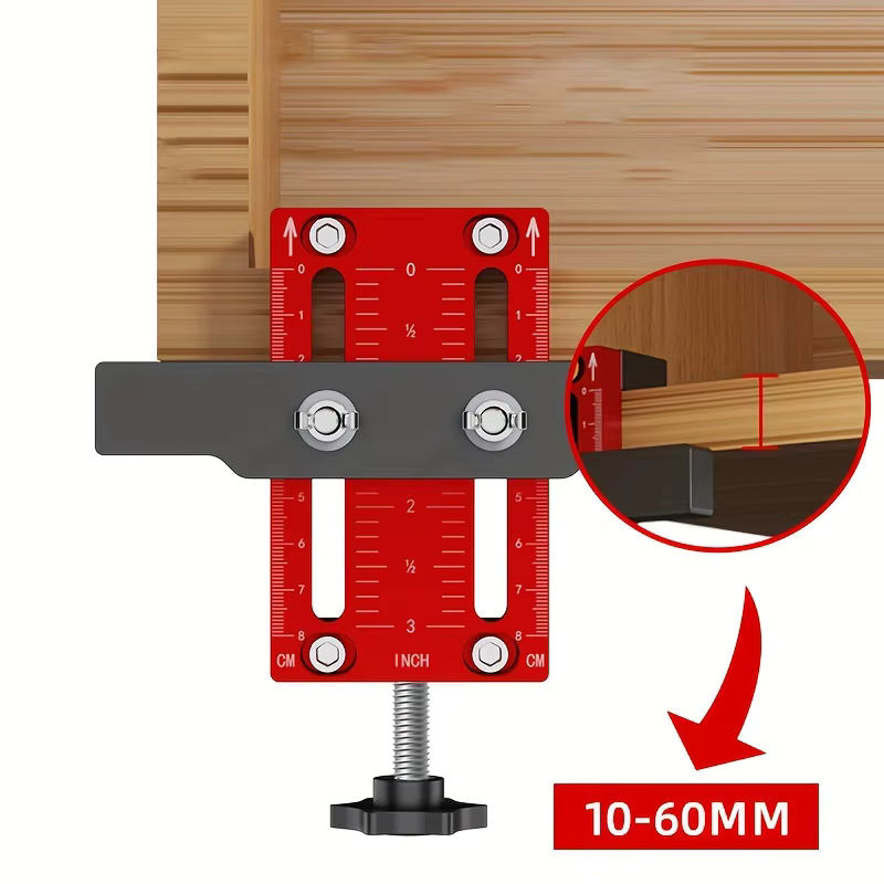 GDART Schranktür-Montagevorrichtung aus Aluminium mit Stützarm und Klemme in Rot - Bild 3