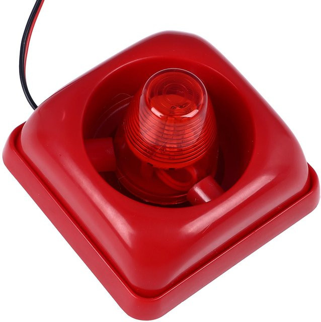 Industrielle Stroboskop-Sirene von Painter mit 115dB Ultraschall-Alarm und roten Blinklichtern in Rot - Bild 1