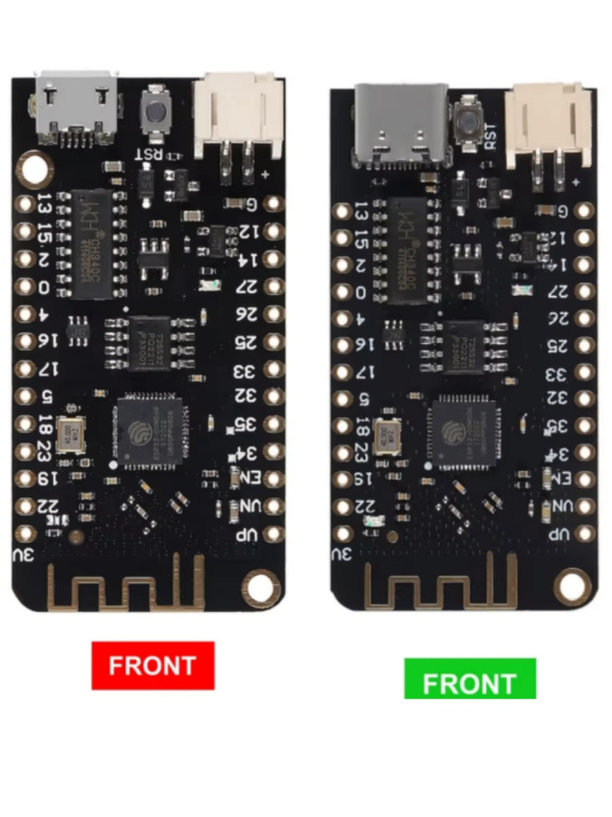 AOKIN ESP-32 Lite V1.0.0 Entwicklungsboard mit WiFi, Bluetooth und Antenne, ESP32 REV1 CH340G, 4MB, Type-C und Micro-USB, Schwarz - Bild 6