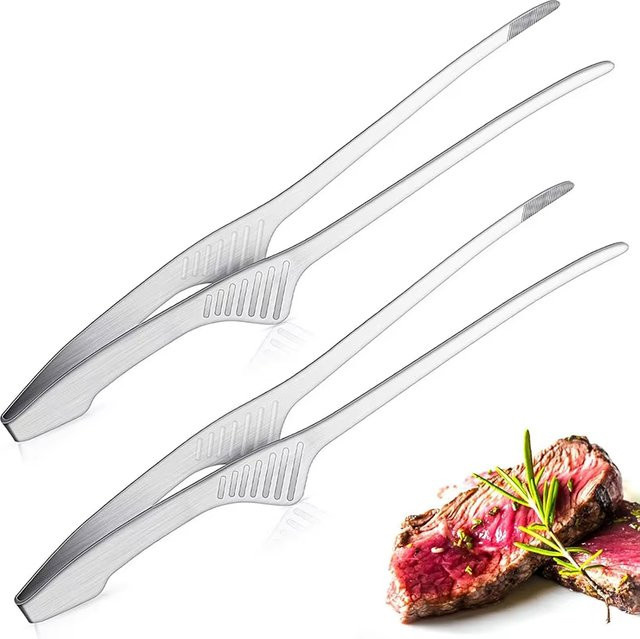 CZSAE Grillzange aus Edelstahl in Silber und Gold für Grillen, Camping und Buffet - Bild 1