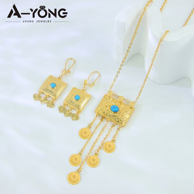 A-YONG AYONG JEWELRY Schmuck-Set, 21k vergoldet, Gold, Damen, Boho - Bild 1