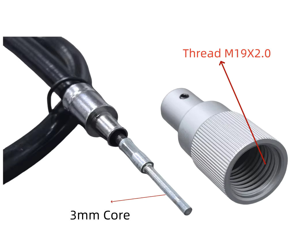 Set aus Ellenbogen-Handstück und Schaft in Schwarz für 3 mm elektrische Schleifmaschinen - Bild 2