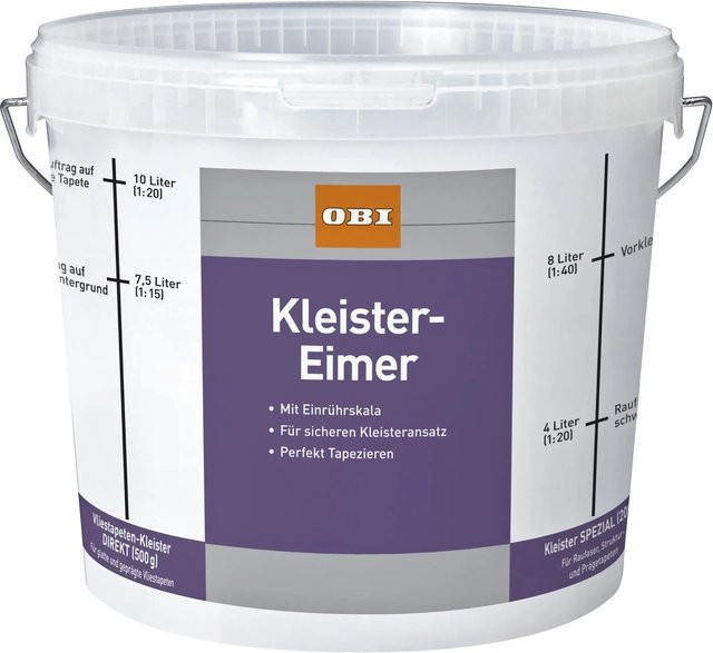 OBI Kleister-Eimer aus Kunstharz, Farbe: Weiß und Orange, Inhalt: 12,5 l - Bild 1
