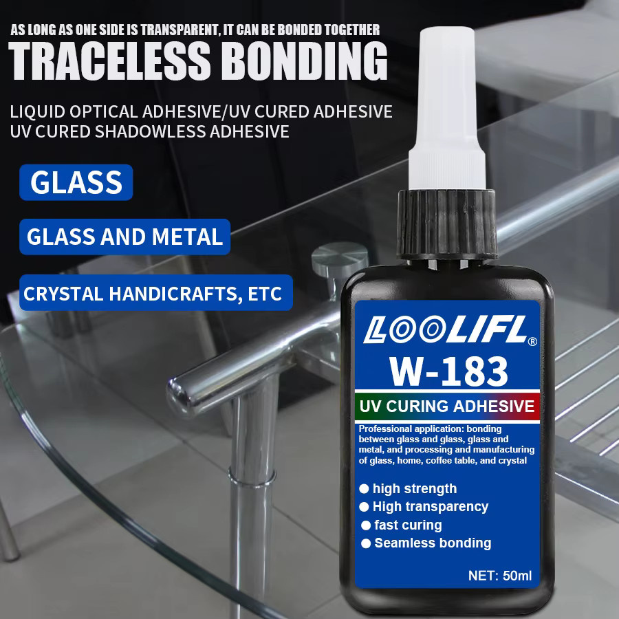 LOOLIFL W-183 UV-Kleber Transparent 50 ml für Kristallglas und Metall-ABS - Bild 3