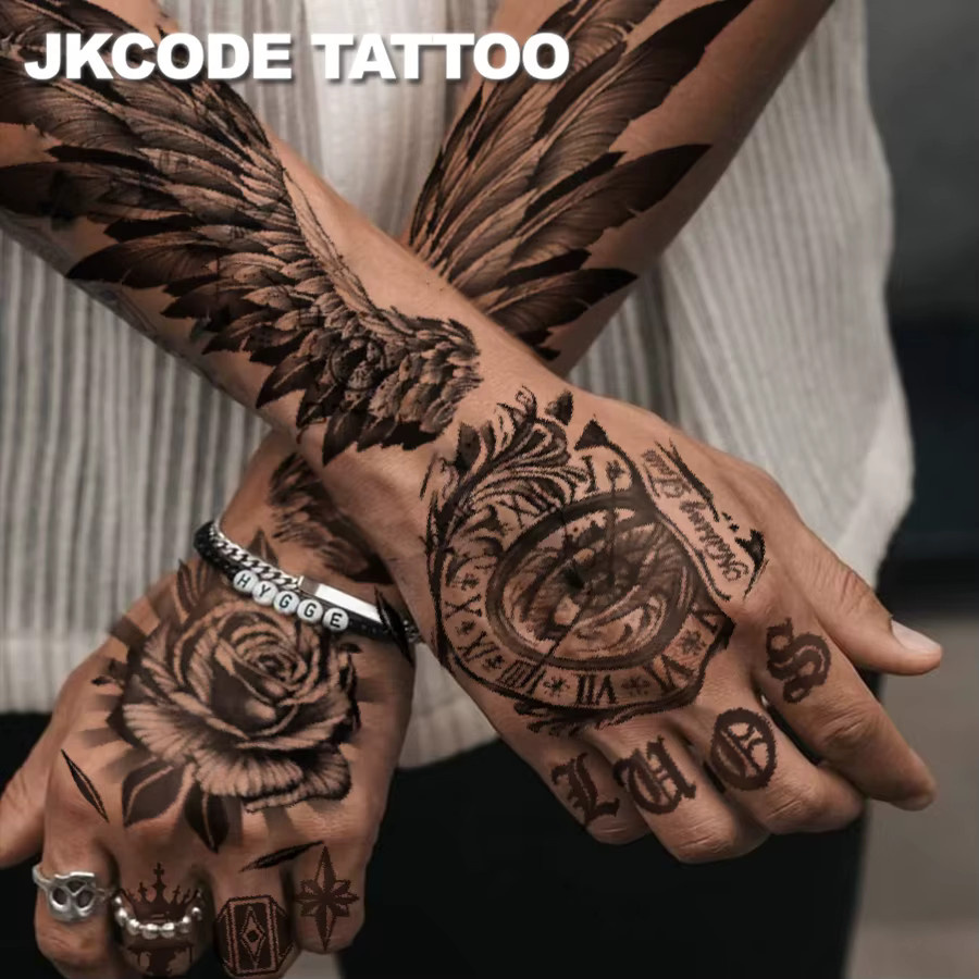 JKCODE TATTOO Arm-Tattoo-Set, 4-teilig, Street-Graffiti-Stil, wasserdicht - Bild 2