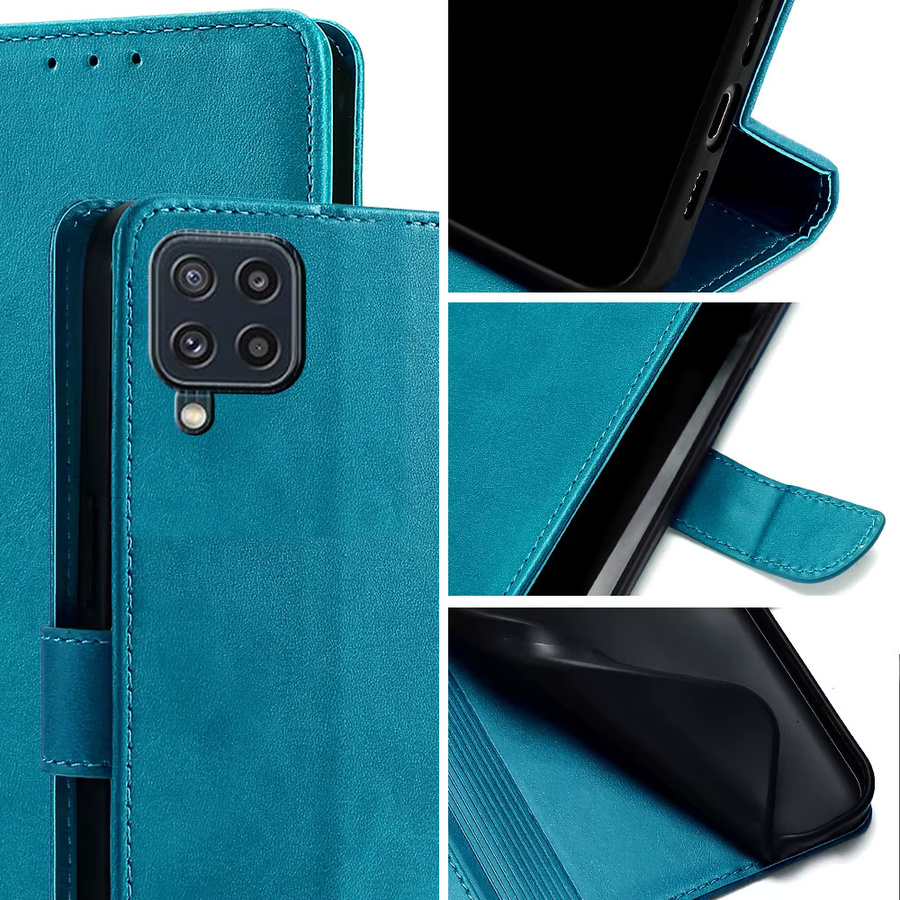 Leder-Brieftaschen-Handyhülle für Samsung Galaxy M52 M12 M51 M31S M32 M31 Prime M22 M21 M21S M11 Flip-Cover mit Kartenfächern in Schwarz - Bild 2