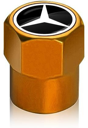 Mercedes-Benz Schlüsselanhänger Set, Reifenventilkappen mit Emblem, Gold, Unisex - Bild 1
